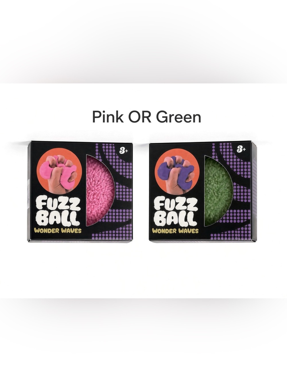 Fuzz ball squish pink or green